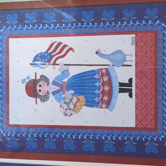 Patriotic Folk Art Numbered 81/750 Signed by Donna Moses - Picture 5 of 9